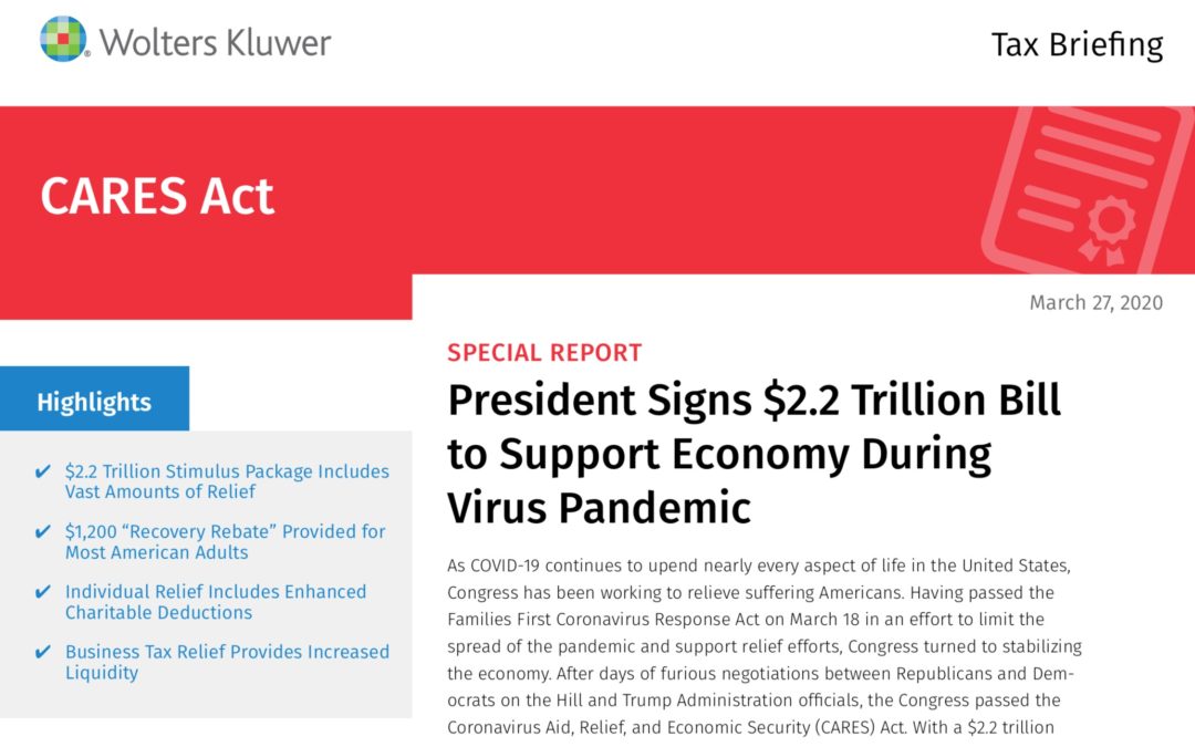 President Signs $2.2 Trillion Bill to Support Economy During Virus Pandemic